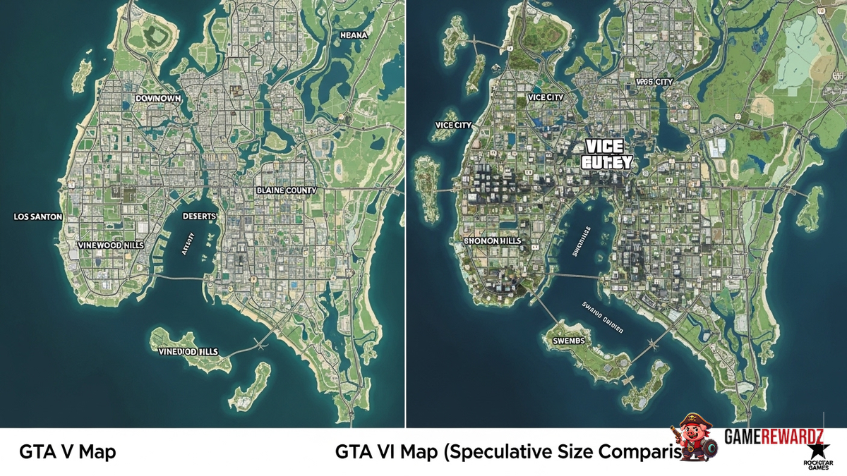 GTA 6 Map Size Compared to GTA 5